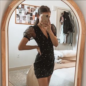 Showpo Black Dress with Metallic Embroidery